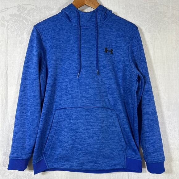 Under Armour Hoodie Medium Blue Heather Loose Coldgear - Picture 1 of 10